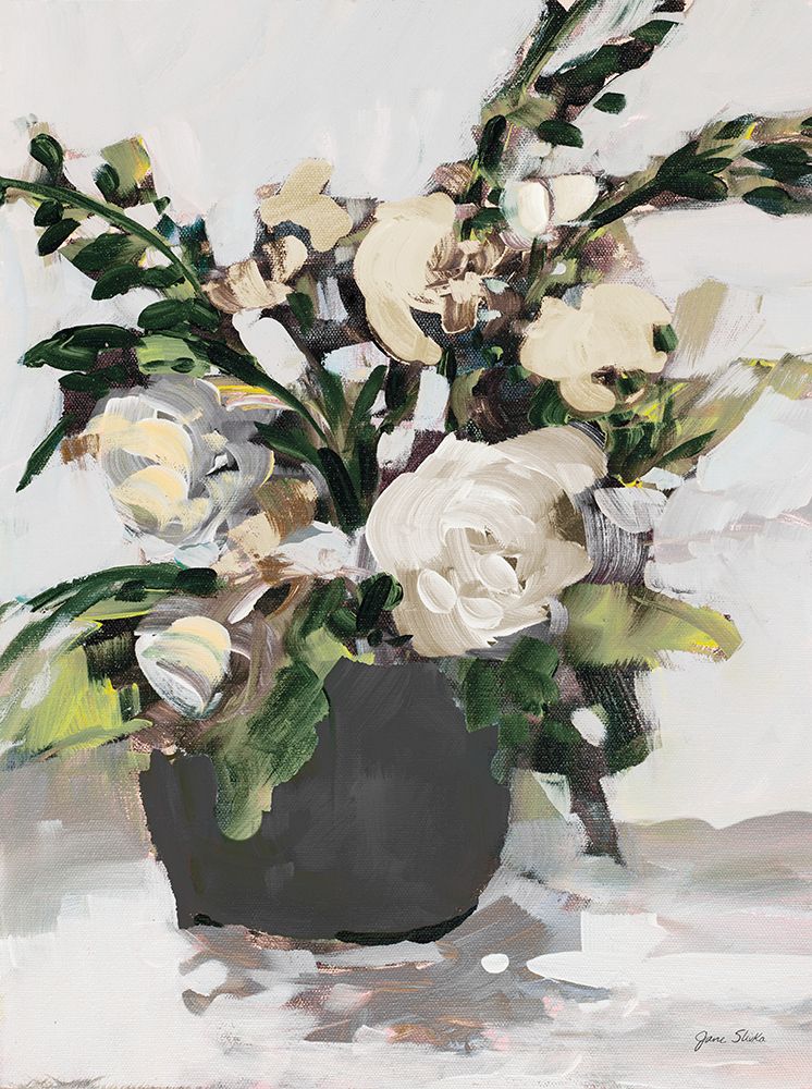 White Potted Roses art print by Jane Slivka for $57.95 CAD