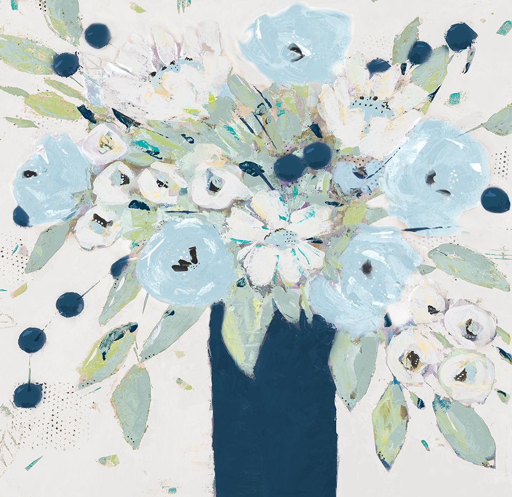 Blue Bouquet Vase art print by Krinlox for $57.95 CAD