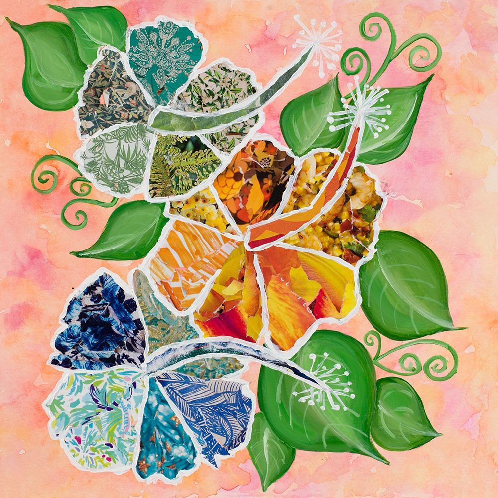 Hibiscus Bouquet Collage art print by Gina Ritter for $57.95 CAD