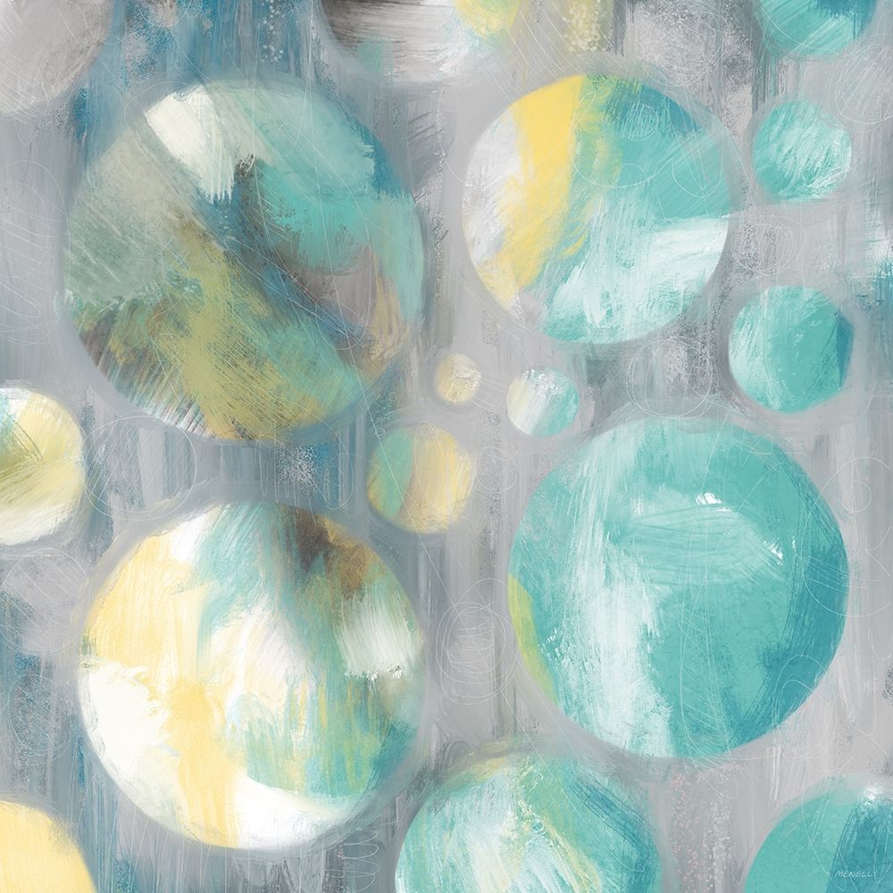 Teal Bubbly Abstract art print by Dan Meneely for $57.95 CAD