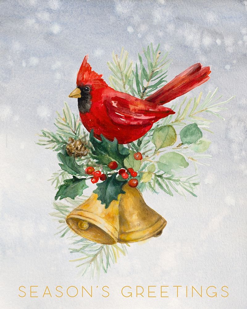 Northern Cardinal Seasons Greetings art print by Lanie Loreth for $57.95 CAD