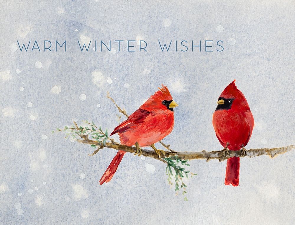 Northern Cardinals Warm Winter Wishes art print by Lanie Loreth for $57.95 CAD