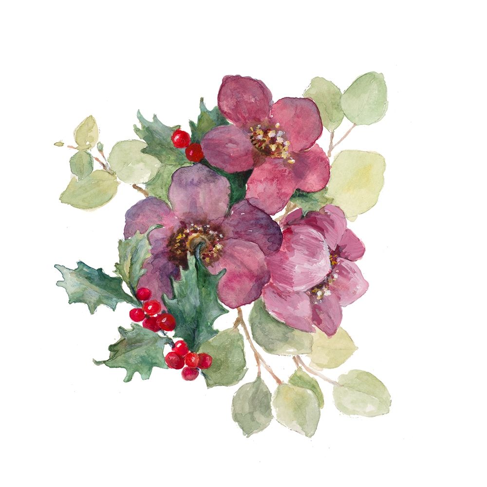 Plum Christmas Flowers art print by Lanie Loreth for $57.95 CAD