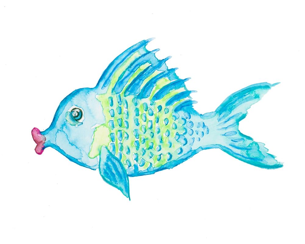 Yellow and Blue Fish II art print by Julie DeRice for $57.95 CAD