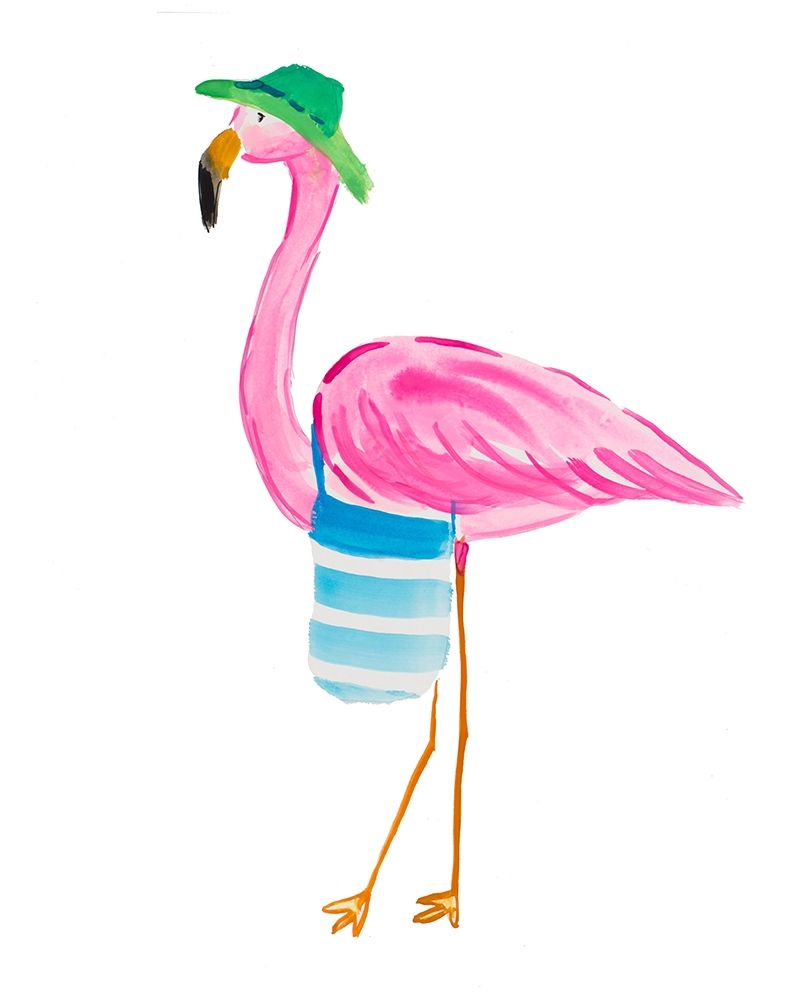 Beach Flamingo I art print by Julie DeRice for $57.95 CAD