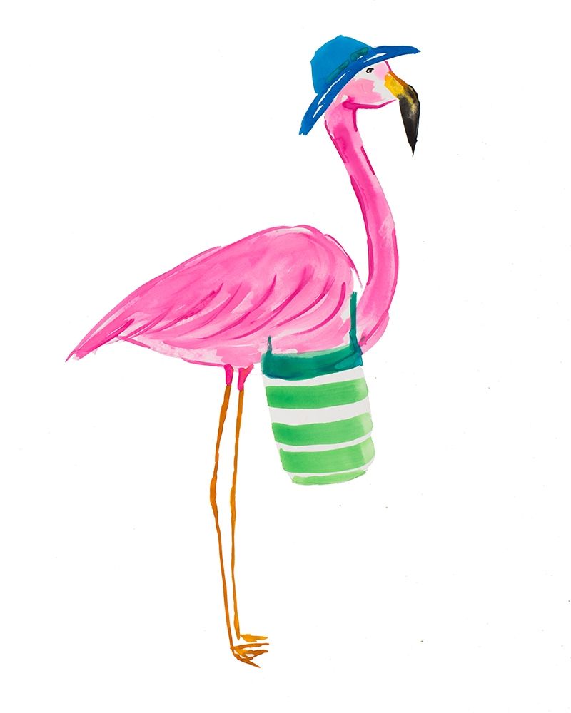 Beach Flamingo II art print by Julie DeRice for $57.95 CAD