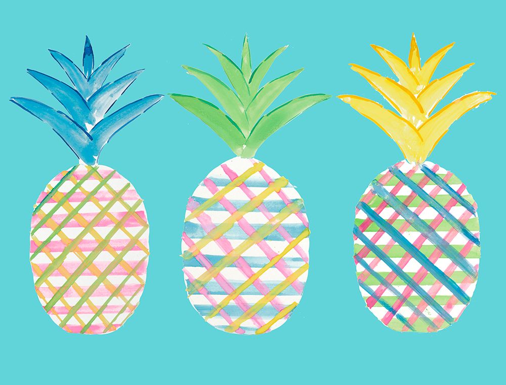 Punched Up Pineapple Trio art print by Julie DeRice for $57.95 CAD