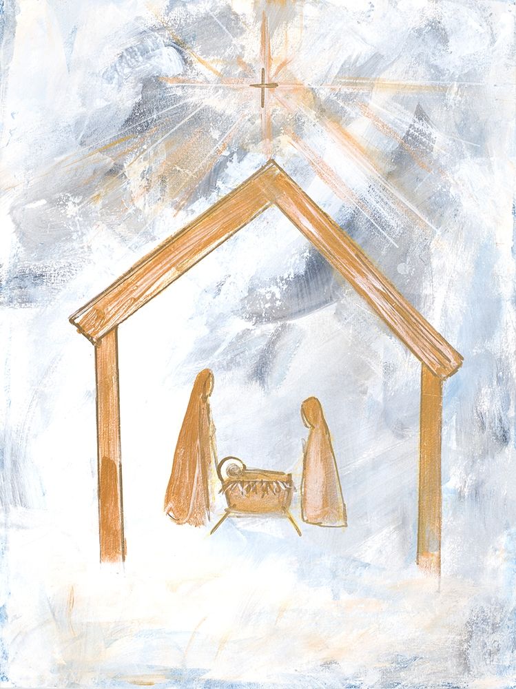 Nativity Silver and Gold art print by Robin Maria for $57.95 CAD