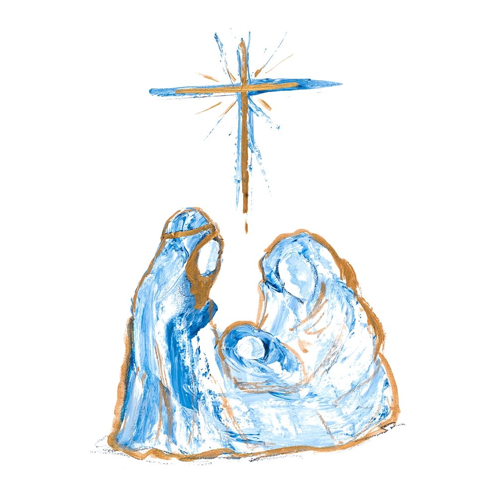 Blue and Gold Nativity I art print by Robin Maria for $57.95 CAD