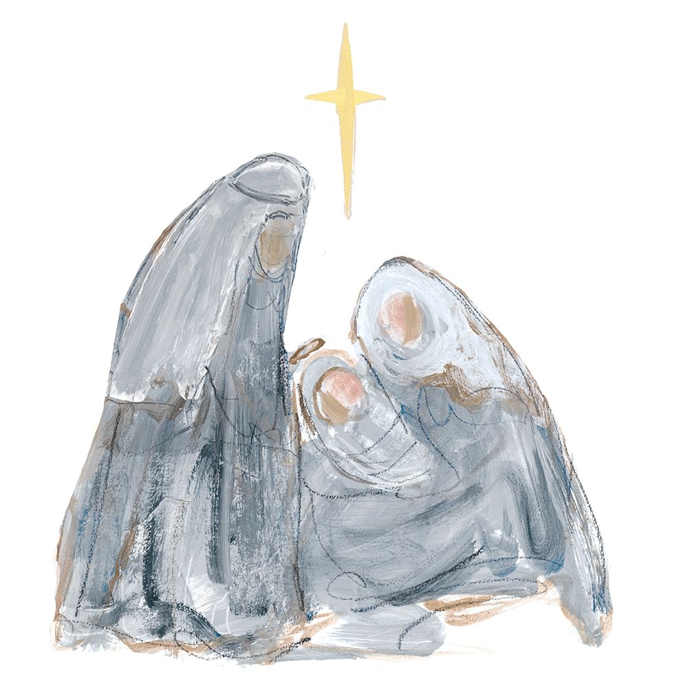 Gray and Gold Nativity with Star art print by Robin Maria for $57.95 CAD