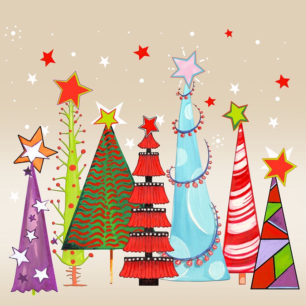 Sparkly and Bright Christmas Trees II art print by Diannart for $57.95 CAD