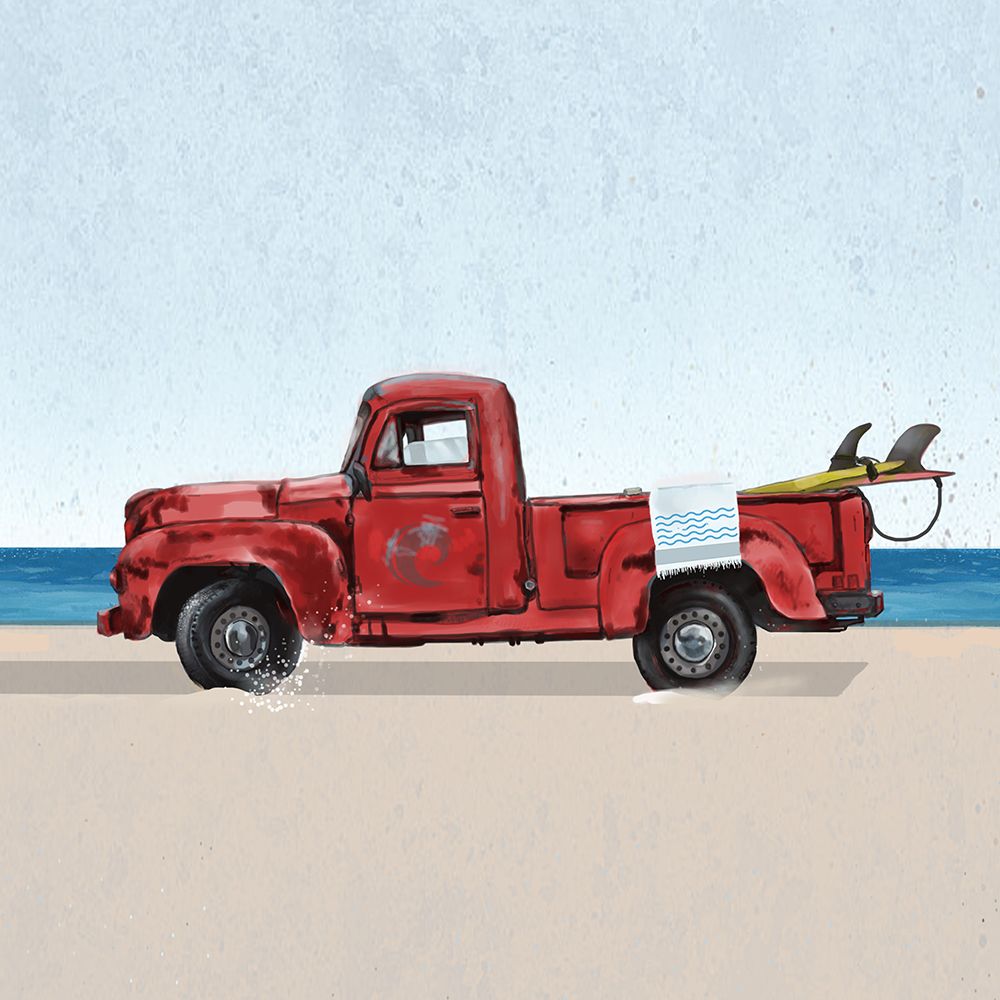 Red Surf Vehicle art print by Lucca Sheppard for $57.95 CAD