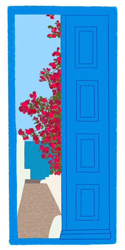 Blue Santorini Door art print by Amaya for $57.95 CAD