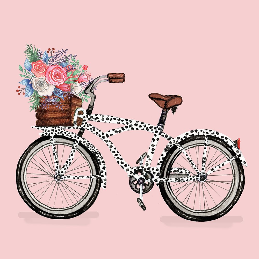 Bicycle With Flower Basket art print by Elizabeth Medley for $57.95 CAD