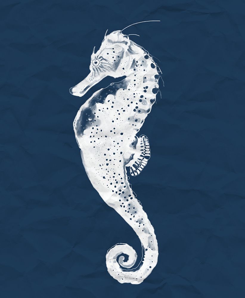 Seahorse On Navy art print by Lucca Sheppard for $57.95 CAD