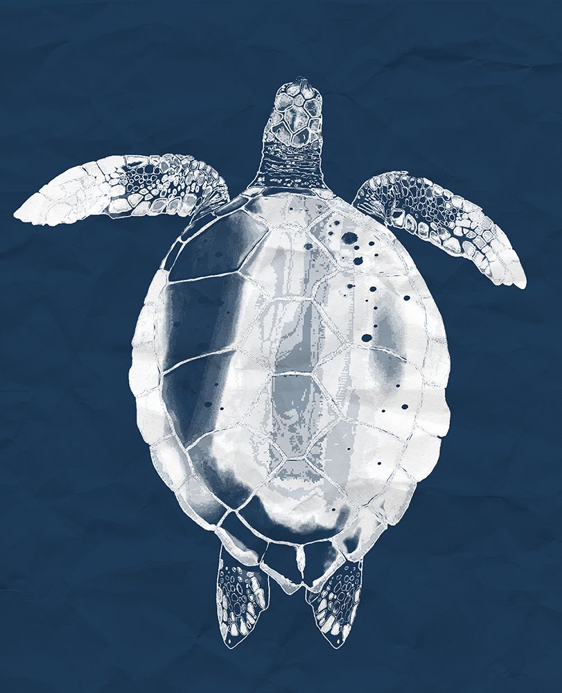 Sea Turtle On Navy art print by Lucca Sheppard for $57.95 CAD