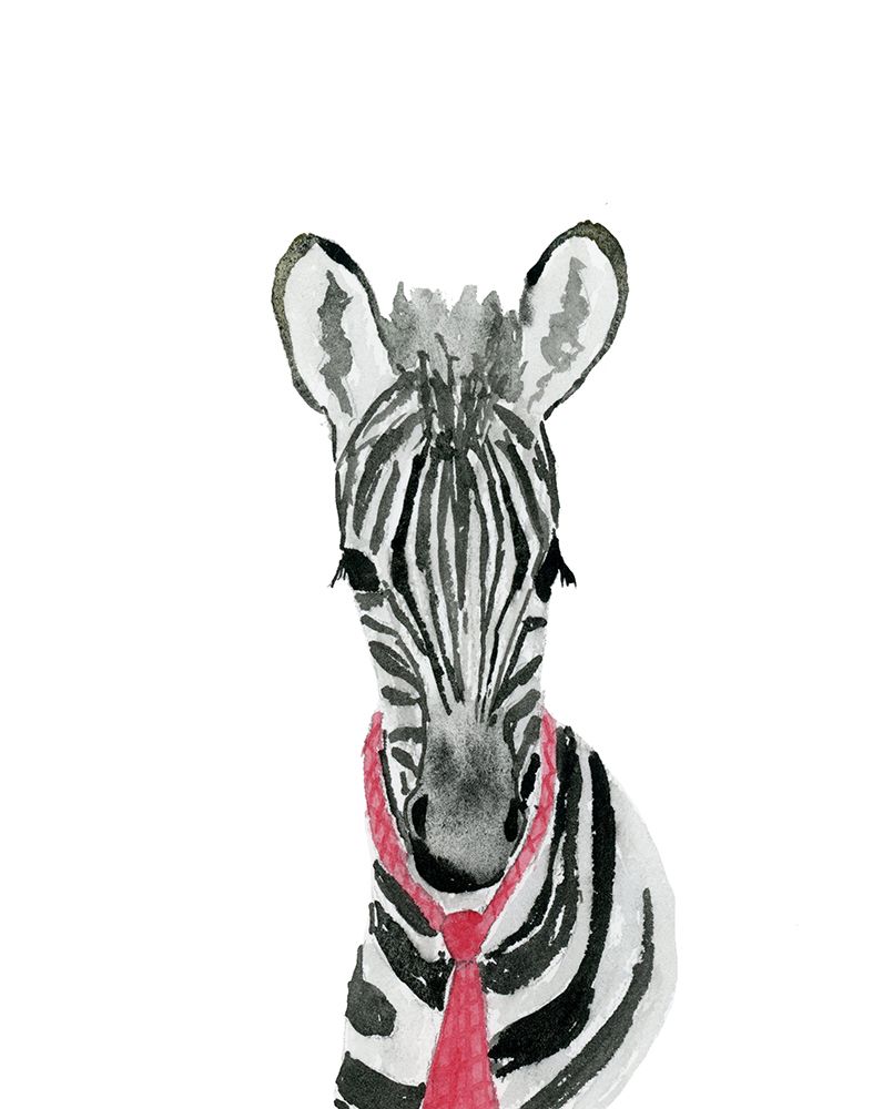 Zebra With Tie art print by Lucille Price for $57.95 CAD