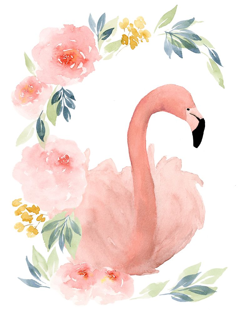 Floral Flamingo II art print by Lucille Price for $57.95 CAD