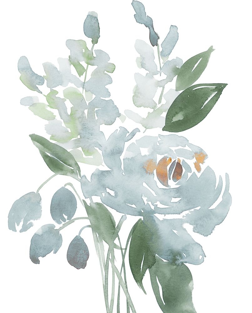 Restful Blue Floral I art print by Lucille Price for $57.95 CAD