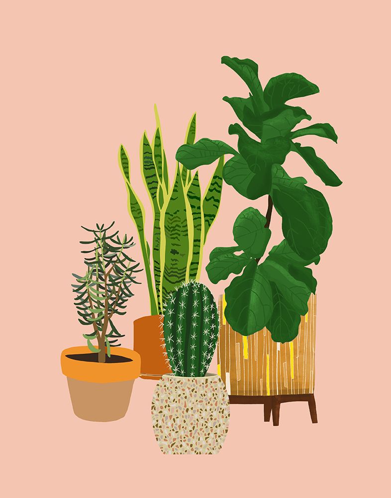 Southwestern Modern Potted Plants I art print by Jen Bucheli for $57.95 CAD