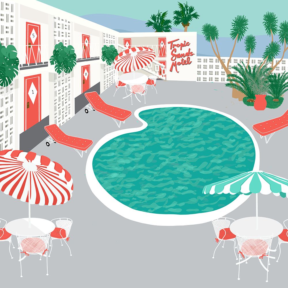 Mid Mod Motel and Pool art print by Jen Bucheli for $57.95 CAD