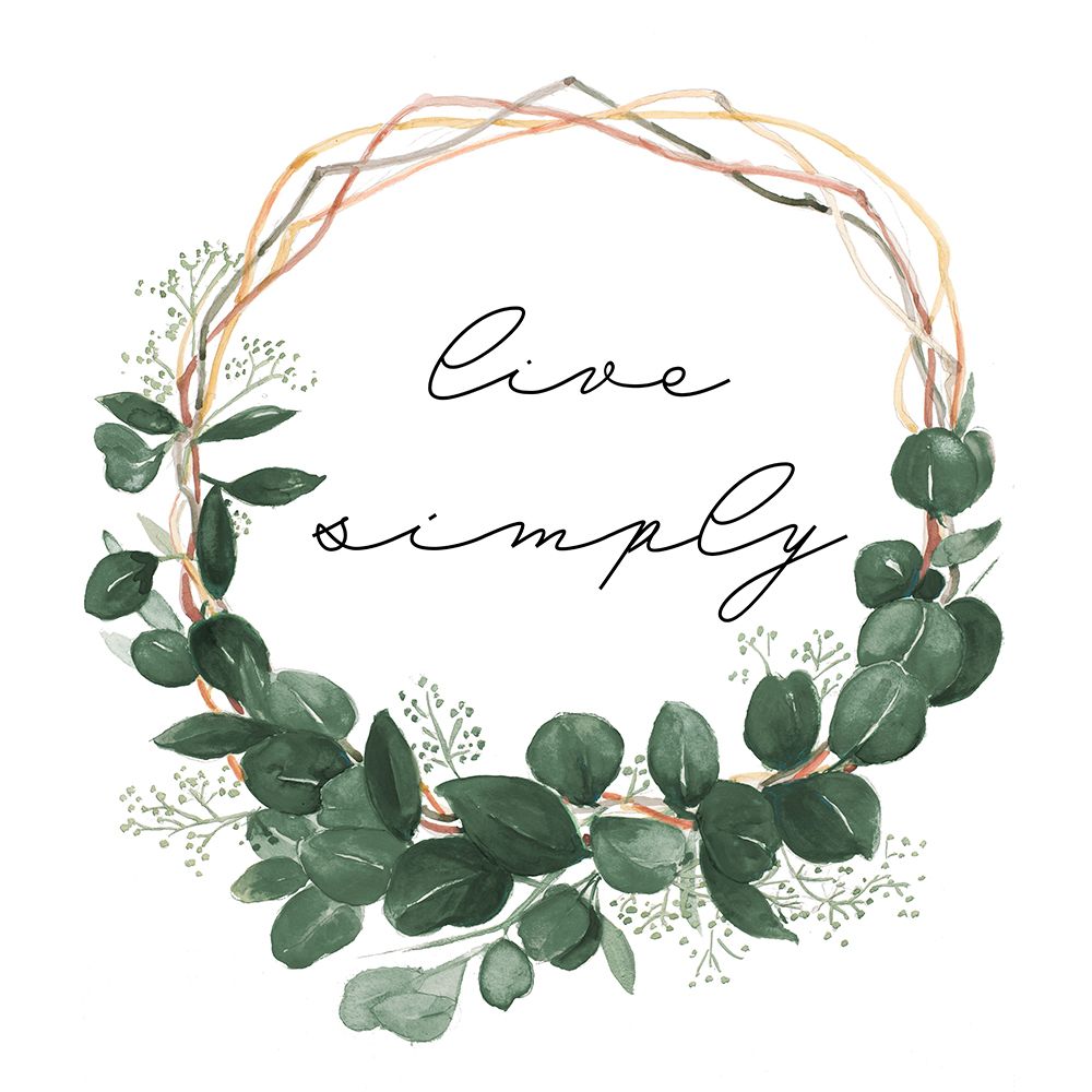 Live Simply Wreath art print by Patricia Pinto for $57.95 CAD