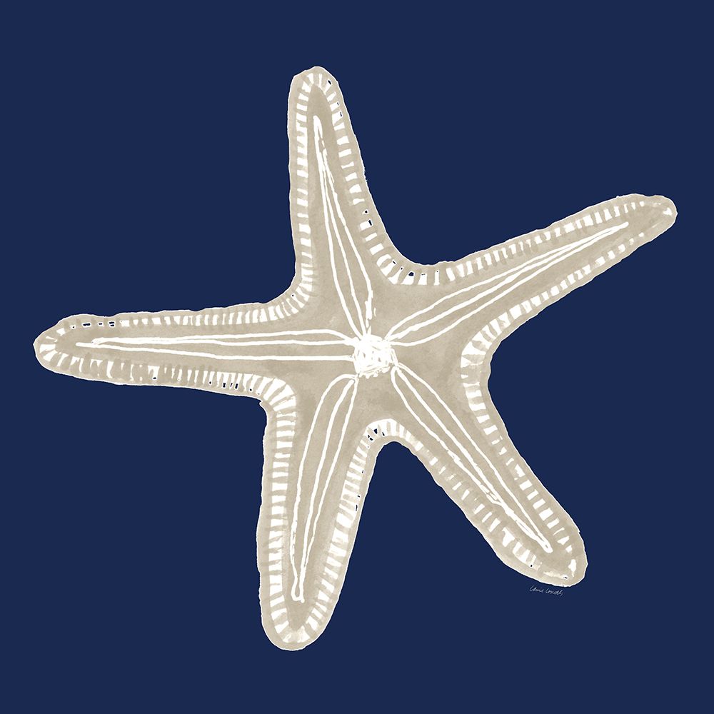 Beige Starfish On Navy II art print by Lanie Loreth for $57.95 CAD