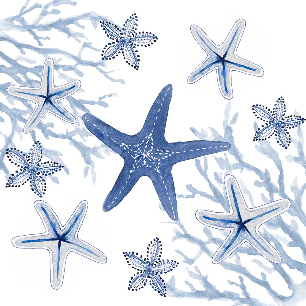Periwinkle Starfish Seascape art print by Lanie Loreth for $57.95 CAD