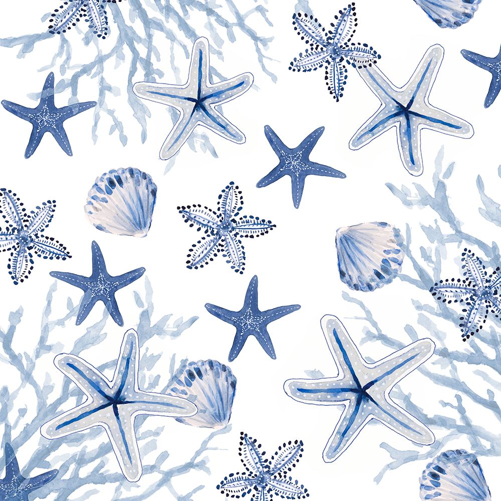 Indigo Starfish Coral Sea art print by lanie Loreth for $57.95 CAD