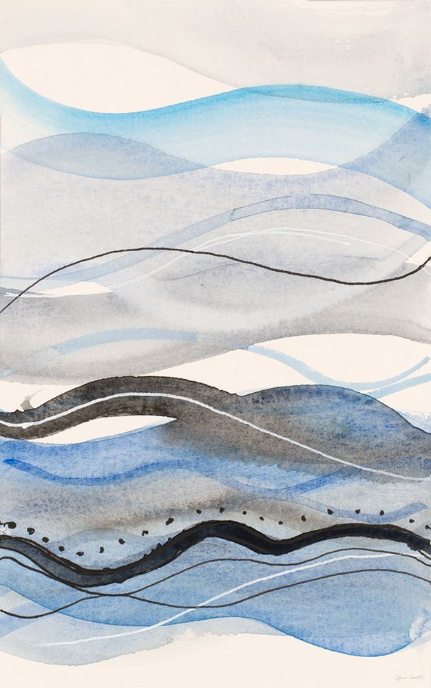 Indigo Vertial Ocean Waves art print by Lanie Loreth for $57.95 CAD