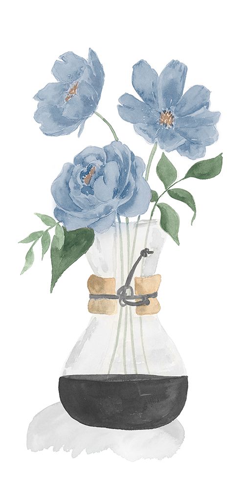 Tumbler Of Blue Flowers I art print by Lucille Price for $57.95 CAD