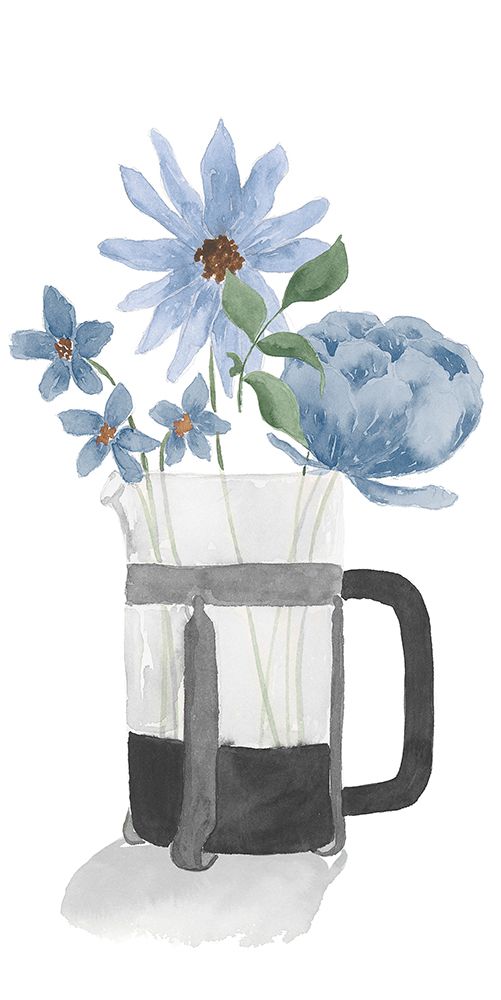 Tumbler Of Blue Flowers II art print by Lucille Price for $57.95 CAD