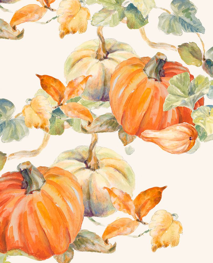 Pumpkins and Leaves art print by Lanie Loreth for $57.95 CAD