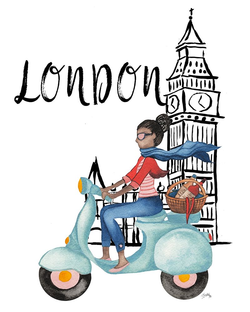 London By Moped art print by Elizabeth Medley for $57.95 CAD