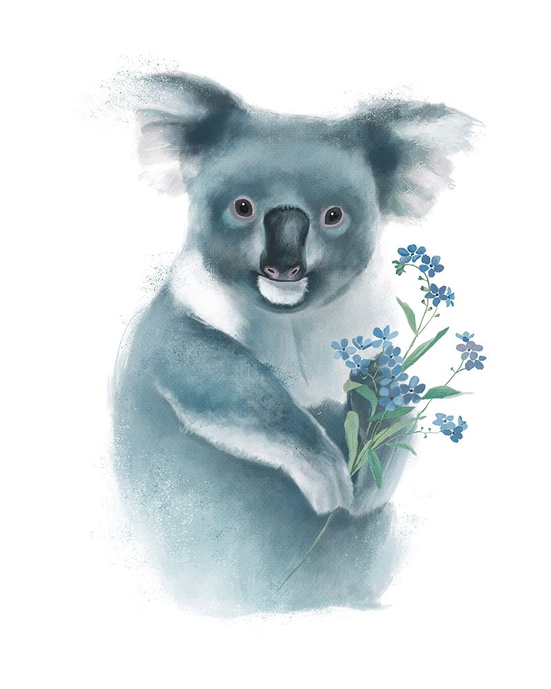 Baby Koala with Flowers art print by Lucca Sheppard for $57.95 CAD