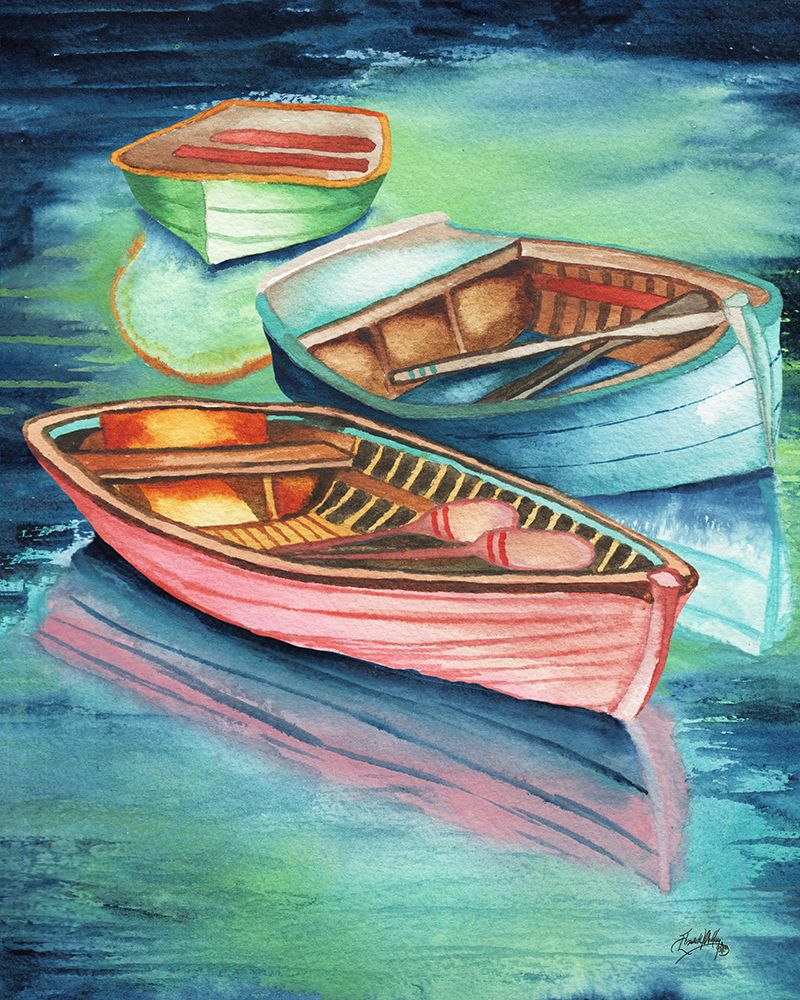 Docked Rowboats II art print by Elizabeth Medley for $57.95 CAD