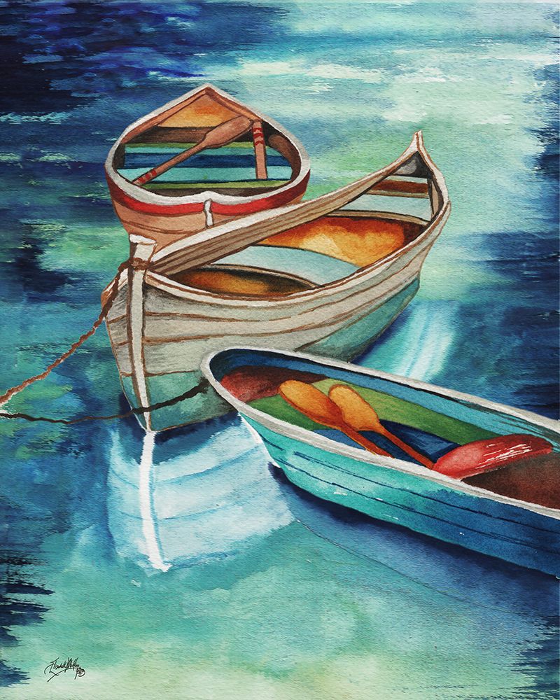 Docked Rowboats I art print by Elizabeth Medley for $57.95 CAD