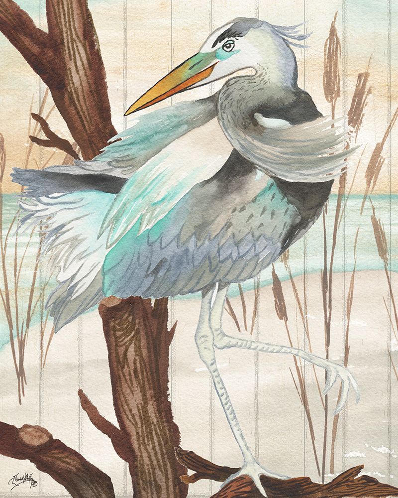 Heron On Branch II art print by Elizabeth Medley for $57.95 CAD