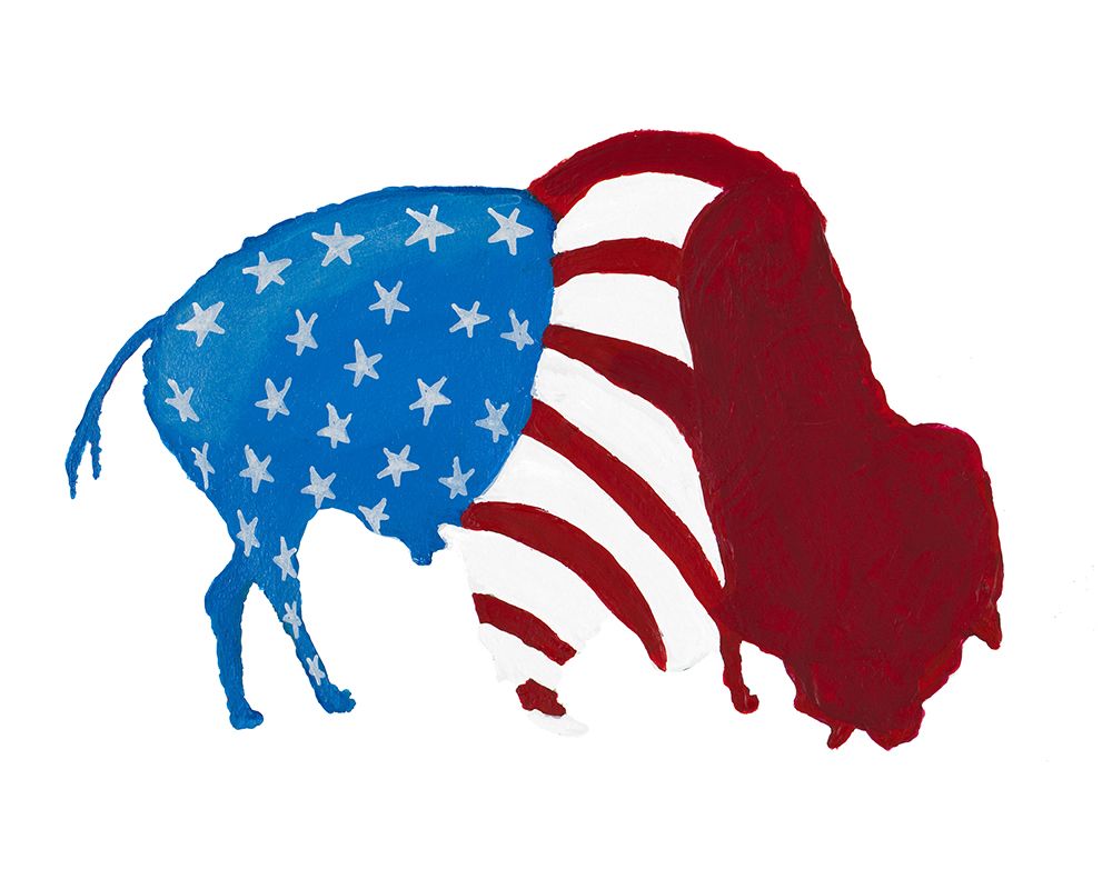 Patriotic Bison art print by Gina Ritter for $57.95 CAD