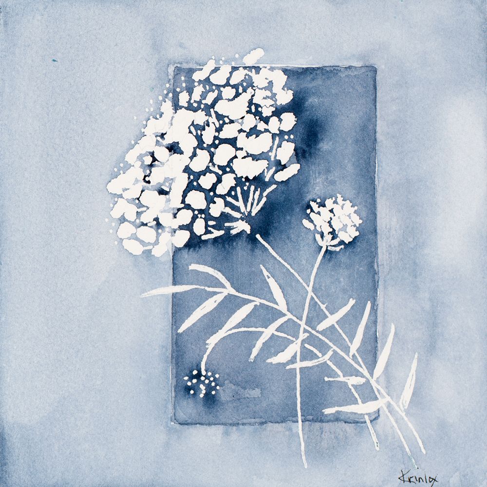 Blue And White Floral Framed art print by Krinlox for $57.95 CAD