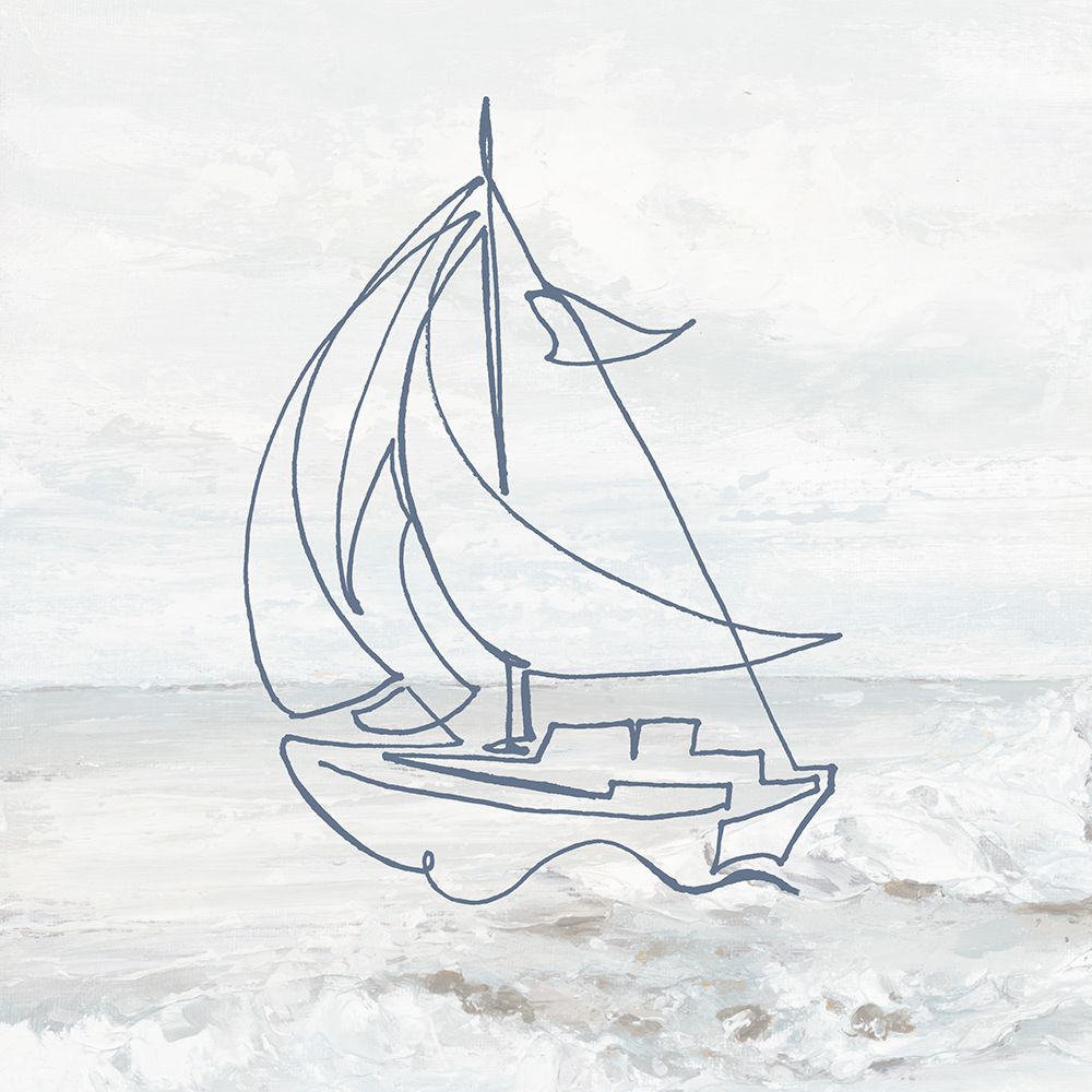 Little Sail on Gray I art print by Patricia Pinto for $57.95 CAD