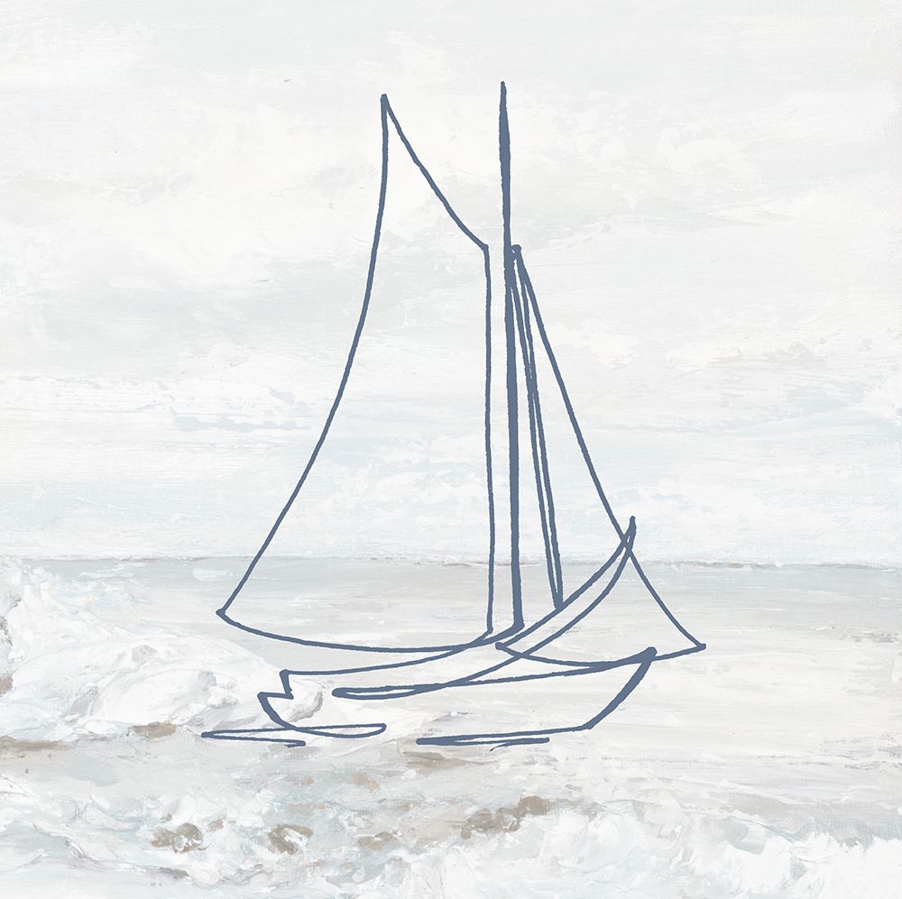 Little Sail on Gray II art print by Patricia Pinto for $57.95 CAD