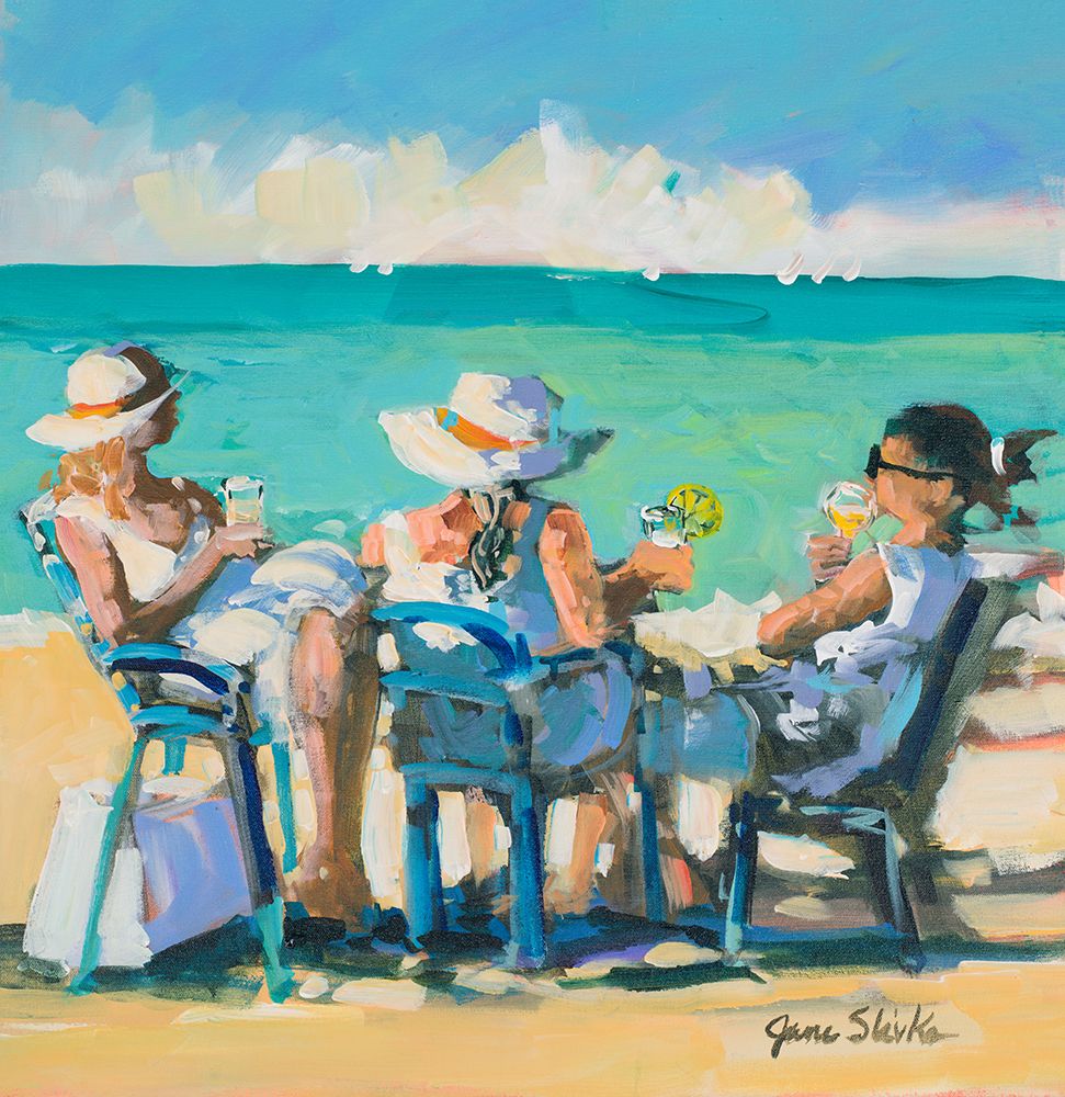Drinks By The Beach art print by Jane Slivka for $57.95 CAD