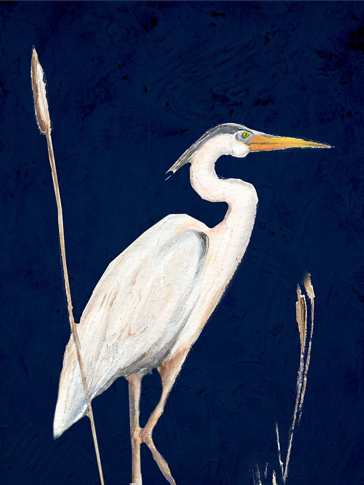 Heron on Navy II art print by Patricia Pinto for $57.95 CAD