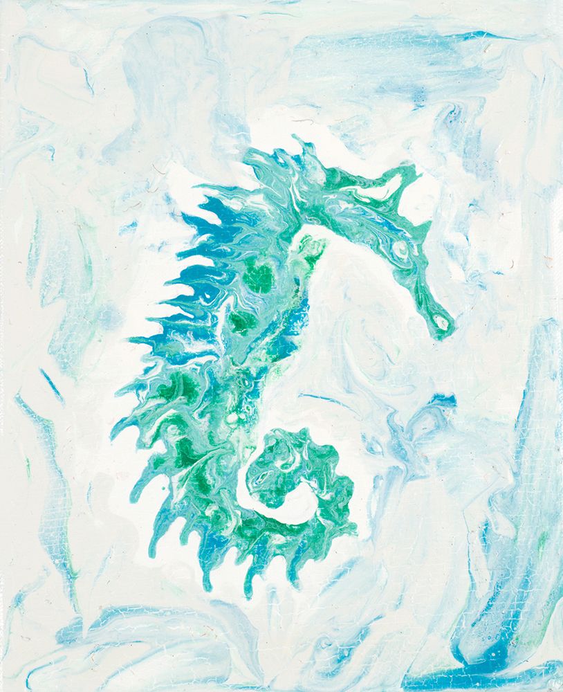 Teal Seahorse art print by Ajoya Grace for $57.95 CAD