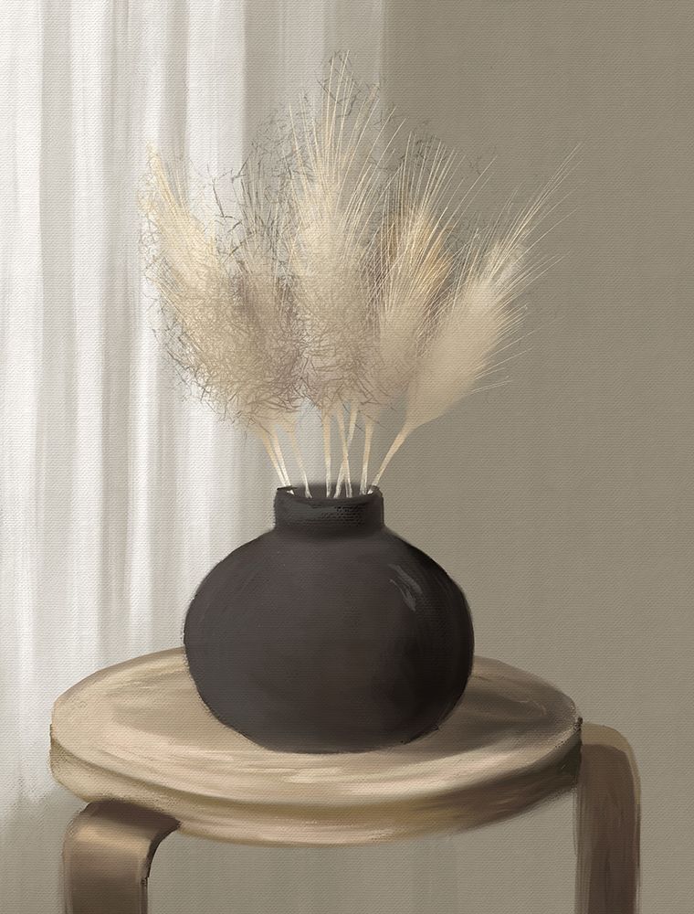Pampas Grass In Black Vase art print by Elizabeth Medley for $57.95 CAD