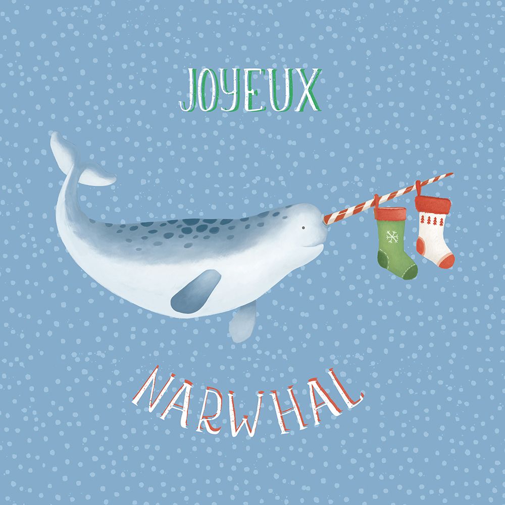 Joyeux Narwhal art print by Lucca Sheppard for $57.95 CAD