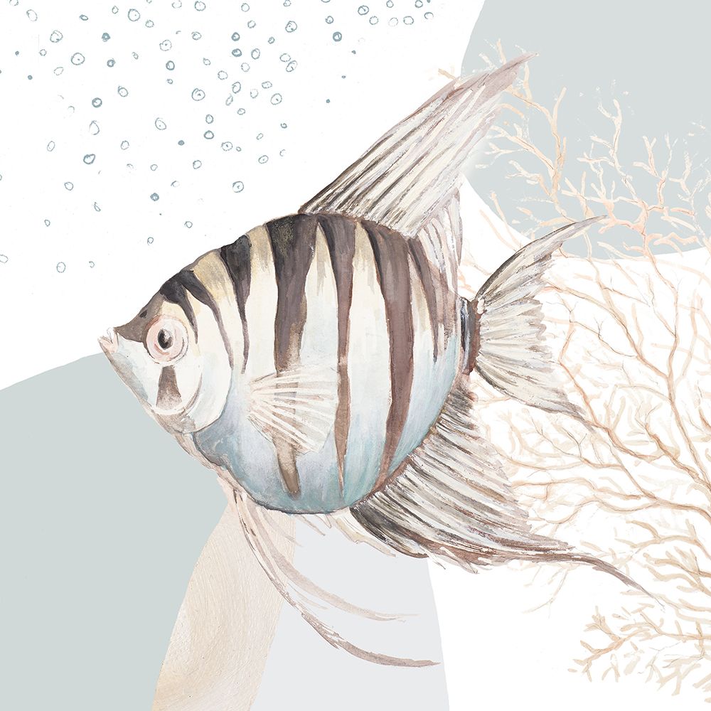 Ocean Oasis Bubbles Striped Fish art print by Patricia Pinto for $57.95 CAD