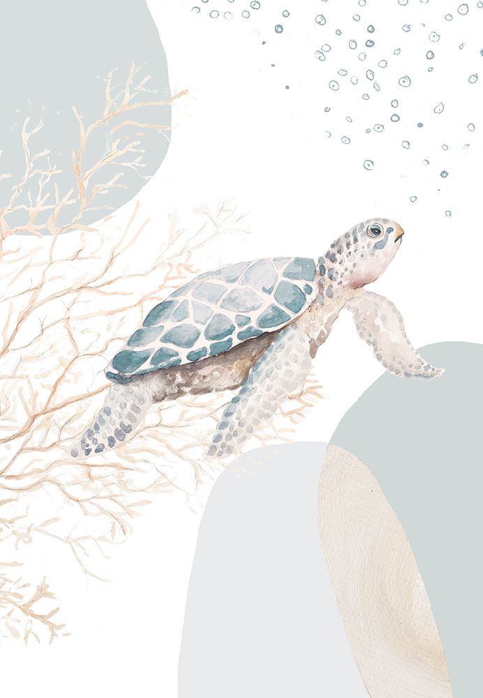 Ocean Oasis Bubbles Turtle art print by Patricia Pinto for $57.95 CAD