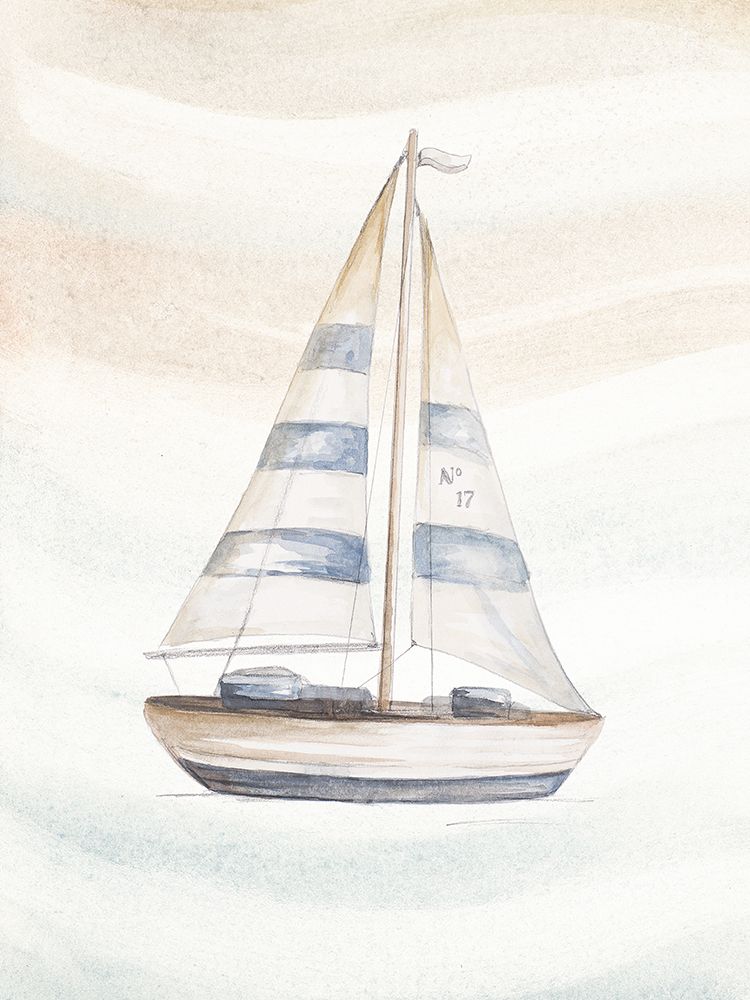 Ocean Oasis Little Sail I art print by Patricia Pinto for $57.95 CAD